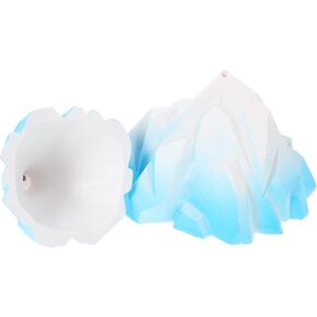 Ipetboom Aquarium Snow Mountain Decoration - 2PCS Iceberg Model Fish Tank Decoration - Iceberg Glacier Landscape Decoration Turtle Tank Accessories Blue-White