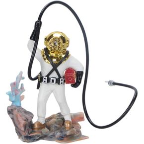 Fish Tank Air Fish Tank Decorations Scuba Diver Ornament - Aquarium Undersea Treasure Diver Resin Craft for Desktop Decorations Fish Tank Landscape Fish Aquarium Decoration