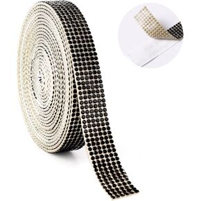 شريط ماسي من حجر الراين الكريستالي ذاتي اللصق، ملصق مزخرف من حجر الراين مع أحجار الراين مقاس 2 مم، ملصق كريستالي ماسي لتزيين السيارة أو الحرف اليدوية (فضي، 0.51 بوصة × 3 ياردات) in Kuwait