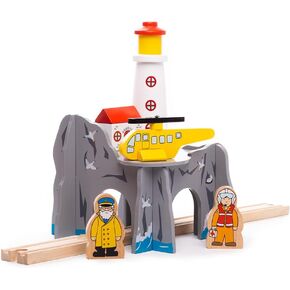 Bigjigs Rail, Lighthouse 4-Way Tunnel, Wooden Toys, Bigjigs Train Accessories, Train Tunnel, Wooden Train Set, Wooden Railway, Wooden Train Track Accessories, Tunnel for Kids