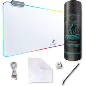 AnubisGX RGB Gaming Mouse Pad, XL Light Up Oversized Computer Gaming XL Desk Mat, 10 Type Glowing LED Pad, Large Waterproof Extended Mousepad Surface, Black Non-Slip RBG Precision 31.5 x 11.8 in