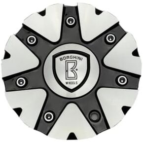 Borghini Black and Machined Wheel Center Cap CSB20-1A