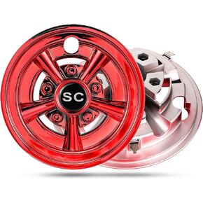 HUNCHENXIANG Golf Cart SS Wheel Covers for EZGO, Club Car, Yamaha Par Car- 8 Inch Chrome Hub Caps Set of 4