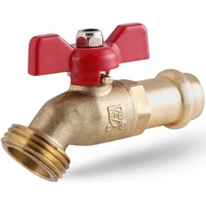 Midline Valve 12CECUS-OM-5 Quarter Turn Boiler Drain Valve; 1/2'' Press Inlet x 3/4'' MHT Outlet; Forged Brass (Pack Of 5)