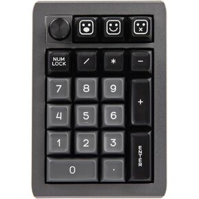EPOMAKER EK21 VIA Gasket Number Pad, Bluetooth 5.0/2.4ghz/Wired Hot Swappable Numpad, with Poron Foam, Aluminum Alloy Knob, 1000mAh Battery, Programmable (Black, Gateron Pro Yellow)