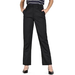 Bamans Dress Pants Women Black Work Business Trousers Straight Leg High Waisted Office Ladies Slacks with Pockets