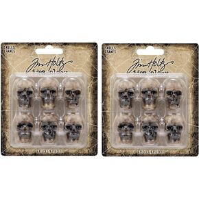 Idea-ology Tim Holtz 2022 Skulls - راتينج - حزمة من عبوتين، عاجي، (TH94270x2)