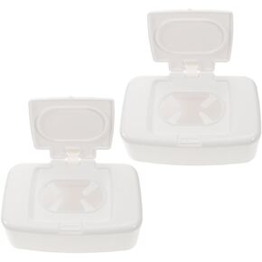 MAGICLULU 2pcs Refillable Wipe Container Wipes Dispenser Baby Wipes Case Sealed Keeps Wet Tissue Case Holders for Home Office