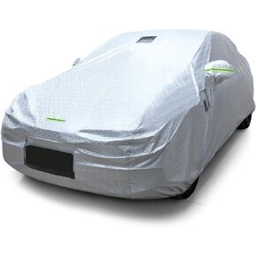 ThinSGO for Tesla Model Y Car Cover Model Y All-Weather UV Protection Car Cover with Charging Port, Driver Door Zipper(2020-2024)