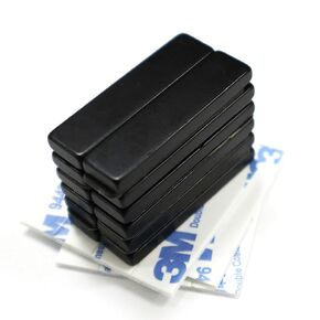 12 Pack Heavy Duty Neodymium Bar Magnets with 3M Adhesive - Strong Rare Earth Magnets for Displate - 40x10x4mm