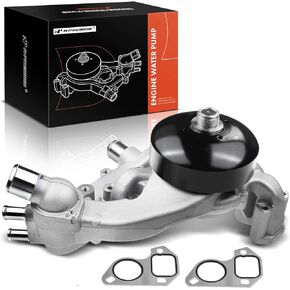 A-Premium Water Pump Kit with 2 Metal Gaskets & Thermostat Compatible with Chevy, GMC, & Cadillac Models, 4.8L 5.3L 6.0L - Silverado, Tahoe, Suburban, Sierra, Yukon, H3