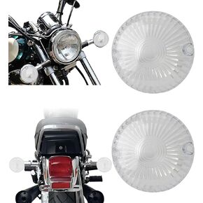 2PCS VIRAGO V-STAR Turn Signal Lens cover- Front Rear Indicator Lens part Signal light Turn lamp lens for V-Star 250 650 1100 Virago 250 535 750 1100 V-Max Royal Star Road Star 1995-2014,Orange