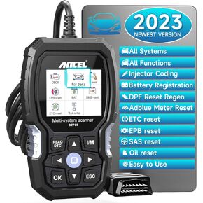 ANCEL BZ700 OBD2 Scanner fit for Mercedes Benz Sprinter Smart,Full System Car Code Reader Diagnostic Tool with All Reset Services, Battery Registration ABS Bleed Airbag EPB Oil SAS TPS CKP Active Test