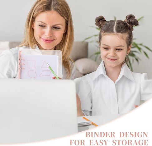 Clear A5 Binder PVC Binder Cover Clear Soft PVC Notebook Shell 6 Rose Gold Round Ring Binders with Snap Button Closure Loose Leaf Folders for Refillable Notebook Meeting Travel Office Supplies in Saudi Arabia