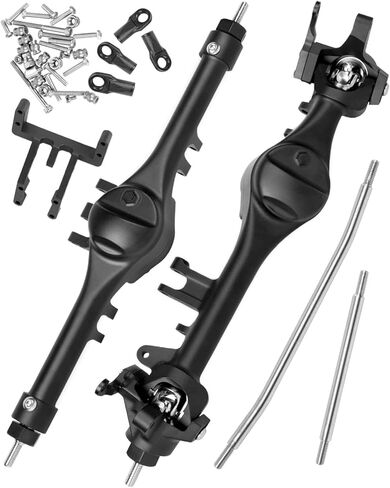 RC Axle Complete Metal Front Rear Portal Axle Upgrades Part for 1/10 Axial SCX10 SCX10 II 90046 90047,RC Crawler Car Front Rear Portal Axle Hops Up (Black) in Saudi Arabia