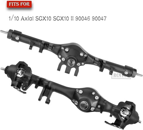 RC Axle Complete Metal Front Rear Portal Axle Upgrades Part for 1/10 Axial SCX10 SCX10 II 90046 90047,RC Crawler Car Front Rear Portal Axle Hops Up (Black) in Saudi Arabia
