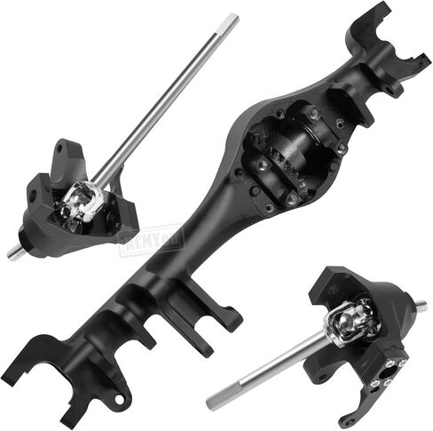 RC Axle Complete Metal Front Rear Portal Axle Upgrades Part for 1/10 Axial SCX10 SCX10 II 90046 90047,RC Crawler Car Front Rear Portal Axle Hops Up (Black) in Saudi Arabia