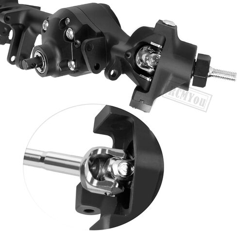 RC Axle Complete Metal Front Rear Portal Axle Upgrades Part for 1/10 Axial SCX10 SCX10 II 90046 90047,RC Crawler Car Front Rear Portal Axle Hops Up (Black) in Saudi Arabia