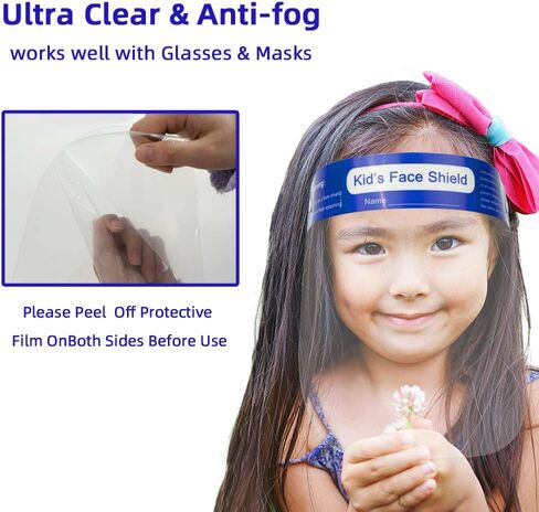 10 PCS Kids Face Shield Safety Protective Face Shield for Boys & Girls Anti fog Visor & Confort Sponge in Saudi Arabia