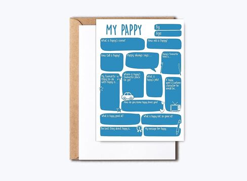 بطاقة My Pappy - بطاقة عيد الأب - هدية عيد ميلاد مضحكة - بطاقة تذكار شخصية لملء الفراغات - هدية Pappy من الابن والبنت - الأحفاد in Kuwait