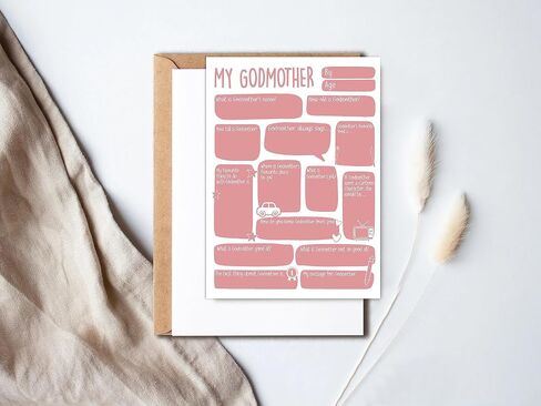 My Godmother Card - Mothers Day Card - Funny Birthday Day Gift - Personalised Fill In The Blanks Keepsake Card - Godmother Gift From Son Daughter - Grandchildren in Saudi Arabia