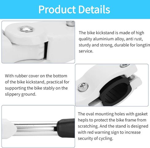 VGEBY1 Bike Kickstand, Aluminium Alloy Cycling Side Support Kick Stand Adjustable Rear Mount Stand Fits for 16" 20" 24" 26" Bike in Saudi Arabia