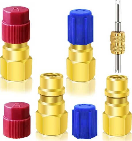 طقم تحويل R12 إلى R134a، طقم محول تركيب R12 إلى R134a AC، طقم تعديل R12 إلى R134a عالي الضغط مع وصلة 1/4 بوصة أنثى إلى 7/16 بوصة -20 UNF، لنظام تبريد مكيف الهواء التلقائي in Kuwait