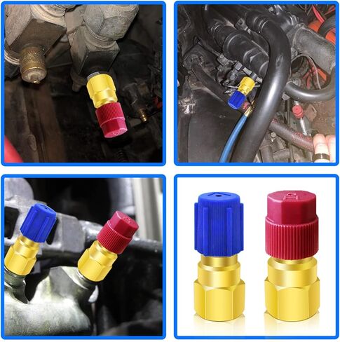 طقم تحويل R12 إلى R134a، طقم محول تركيب R12 إلى R134a AC، طقم تعديل R12 إلى R134a عالي الضغط مع وصلة 1/4 بوصة أنثى إلى 7/16 بوصة -20 UNF، لنظام تبريد مكيف الهواء التلقائي in Kuwait