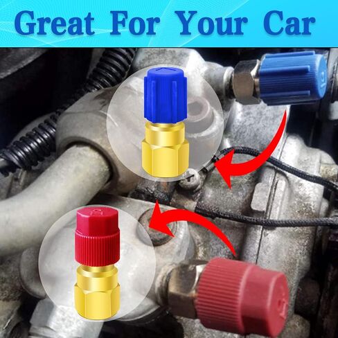 طقم تحويل R12 إلى R134a، طقم محول تركيب R12 إلى R134a AC، طقم تعديل R12 إلى R134a عالي الضغط مع وصلة 1/4 بوصة أنثى إلى 7/16 بوصة -20 UNF، لنظام تبريد مكيف الهواء التلقائي in Kuwait