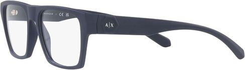 A|X ARMANI EXCHANGE Men's AX3097F Low Bridge Fit Square Prescription Eyewear Frames, Matte Blue/Demo Lens, 55 mm in Saudi Arabia
