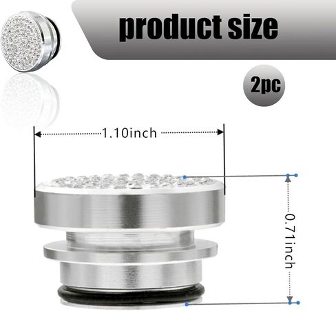 1 PC Bling Car Cigarette Lighter Cover, Metal Cigarette Lighter Plug Waterproof Dustproof Cover, Crystal Diamond Decorated Cigarette Lighter Socket Cover, Universal Accessory for Cars (Black) in Saudi Arabia