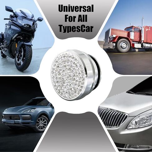 1 PC Bling Car Cigarette Lighter Cover, Metal Cigarette Lighter Plug Waterproof Dustproof Cover, Crystal Diamond Decorated Cigarette Lighter Socket Cover, Universal Accessory for Cars (Black) in Saudi Arabia