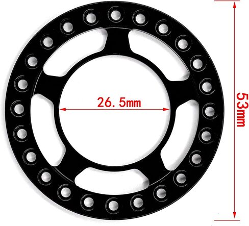 RC 4 قطع 1.9 بوصة حلقة عجلة Beadlock حلقة عجلة بديلة لـ 1/10 RC الزاحف المحوري SCX10 90046 TRX4 (النوع الأسود 3) in Kuwait