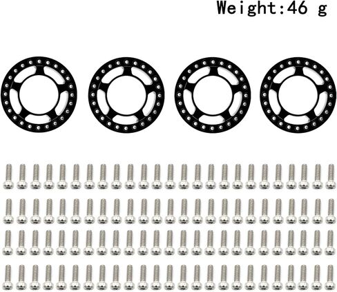 RC 4 قطع 1.9 بوصة حلقة عجلة Beadlock حلقة عجلة بديلة لـ 1/10 RC الزاحف المحوري SCX10 90046 TRX4 (النوع الأسود 3) in Kuwait