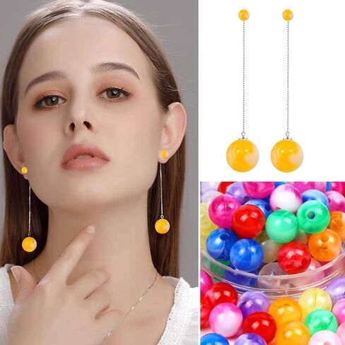 1000 قطعة خرز أكريليك متوهج في الظلام، خرز مستدير مضيء، 6 مم 8 مم 10 مم ملون متوهج من البلاستيك الباستيل خرز فاصل لقلادة المجوهرات DIY سوار (متوهج) in Saudi Arabia