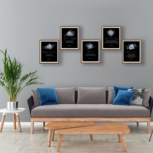 ديكور مسيحي للجدار، فن جداري لآية الكتاب المقدس، ديكور جدار ديني، هدية تزيين دينية مسيحية رائعة لغرفة المعيشة، الكنيسة، غرفة النوم، مجموعة من 6 قطع (8 × 10 بوصة) غير مؤطرة (أوراق خضراء) in Kuwait