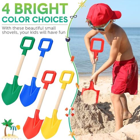 16 Pieces Kids Sand Shovels Bulk for Digging 16 Inch Long Wooden Garden Tool Shovels Small Beach Shovel with Plastic Spade Handle for Adults Gardening Tools Wood Handle Spade for Sand Snow in Saudi Arabia