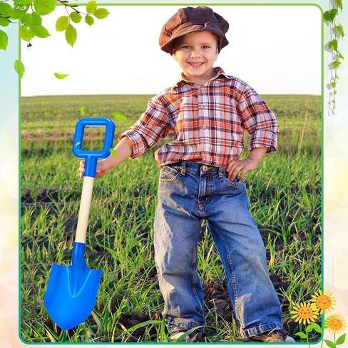 16 Pieces Kids Sand Shovels Bulk for Digging 16 Inch Long Wooden Garden Tool Shovels Small Beach Shovel with Plastic Spade Handle for Adults Gardening Tools Wood Handle Spade for Sand Snow in Saudi Arabia