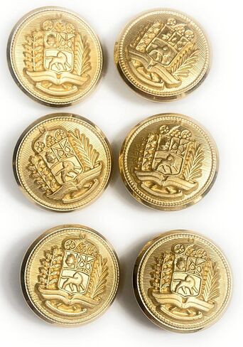 مجموعة أزرار ذهبية بلونين من Olive Crest للسترة والزي الرسمي والعسكري والفستان والمعاطف والمعاطف الرياضية 6 قطع 3/4 بوصة بوصة (20 مم)) in Kuwait