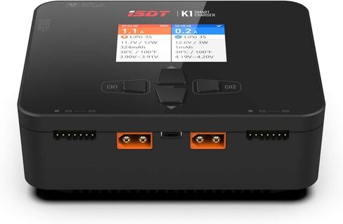 ISDT K1 Lipo Battery Balance Charger1-6S AC 100W DC 2X250W 10A شاحن ذكي مدى الحياة، Lilon، LiPo، LiHv / Pb / NiMH شاحن توازن البطارية in Kuwait