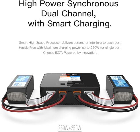 ISDT K1 Lipo Battery Balance Charger1-6S AC 100W DC 2X250W 10A شاحن ذكي مدى الحياة، Lilon، LiPo، LiHv / Pb / NiMH شاحن توازن البطارية in Kuwait
