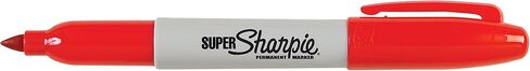 Sharpie Super Permanent Markers, Fine Point, Red, 12 Count in Saudi Arabia