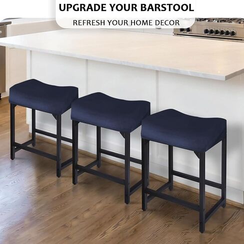 Bar Stool Cover Rectangle Velvet Stretch Counter Height Barstool Slipcovers Rectangular Kitchen Counter Saddle Stool Cover Vanity Stool Cover for Wooden Metal Bench 2 PCAK in Saudi Arabia