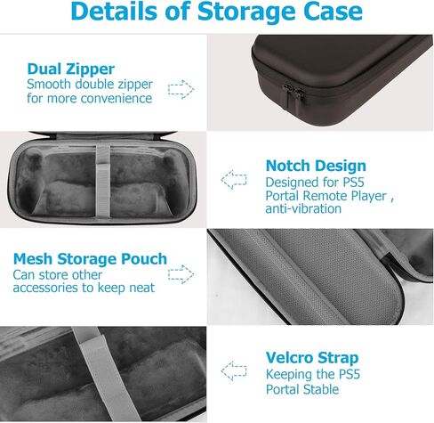 حقيبة حمل صلبة للسفر من WEILE متوافقة مع وحدة تحكم الألعاب المحمولة باليد لجهاز PlayStation 5 Portal Remote Player، غطاء واقي مضاد للخدش (أسود) in Kuwait