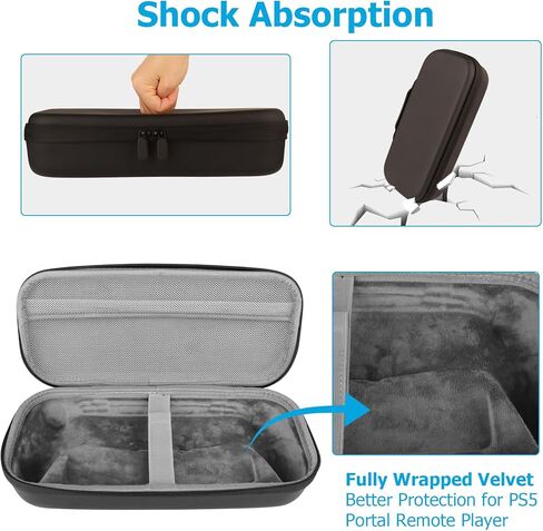 حقيبة حمل صلبة للسفر من WEILE متوافقة مع وحدة تحكم الألعاب المحمولة باليد لجهاز PlayStation 5 Portal Remote Player، غطاء واقي مضاد للخدش (أسود) in Kuwait