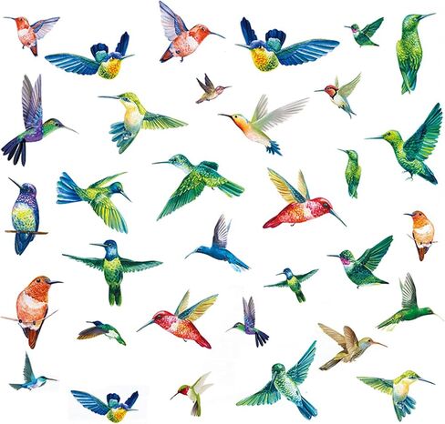 38 Pieces Hummingbirds Window Clings Anti-Collision Window Decals Glass Alert Static Decals Prevent Birds Window Strikes for Window Glass Living Room Door Decoration (Hummingbirds) in Saudi Arabia