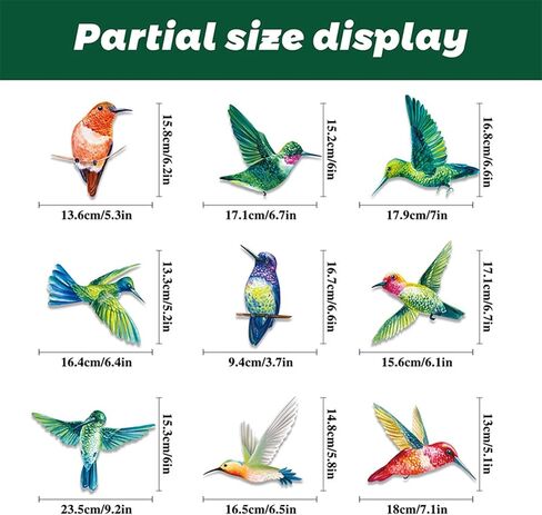 38 Pieces Hummingbirds Window Clings Anti-Collision Window Decals Glass Alert Static Decals Prevent Birds Window Strikes for Window Glass Living Room Door Decoration (Hummingbirds) in Saudi Arabia
