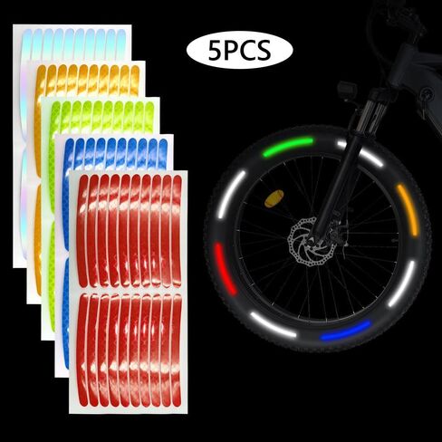 100 قطعة من الملصقات العاكسة للضوء، عاكسة للضوء، عاكسة لعجلات الدراجات النارية والسيارات والدراجات النارية، ملصقات عاكسة للضوء لتزيين السلامة الليلية وشريط عالمي وملصقات عاكسة متعددة الألوان in Kuwait