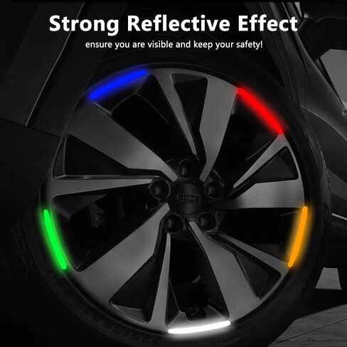 100 قطعة من الملصقات العاكسة للضوء، عاكسة للضوء، عاكسة لعجلات الدراجات النارية والسيارات والدراجات النارية، ملصقات عاكسة للضوء لتزيين السلامة الليلية وشريط عالمي وملصقات عاكسة متعددة الألوان in Kuwait