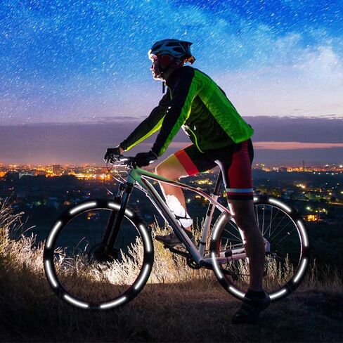 100 قطعة من الملصقات العاكسة للضوء، عاكسة للضوء، عاكسة لعجلات الدراجات النارية والسيارات والدراجات النارية، ملصقات عاكسة للضوء لتزيين السلامة الليلية وشريط عالمي وملصقات عاكسة متعددة الألوان in Kuwait